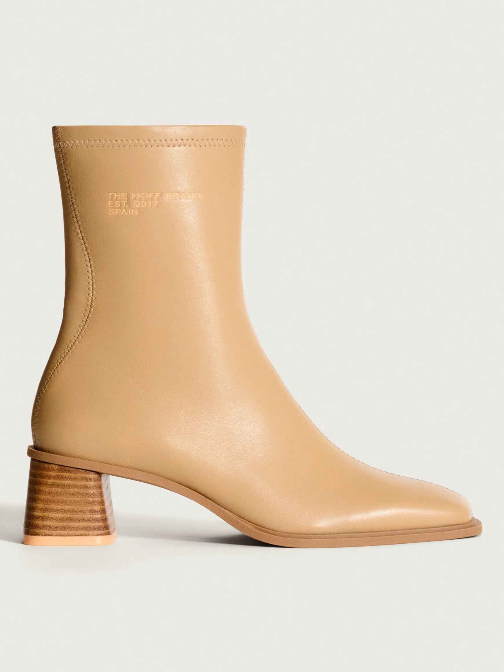 BOTTINE À TALON DATE BEIGE
