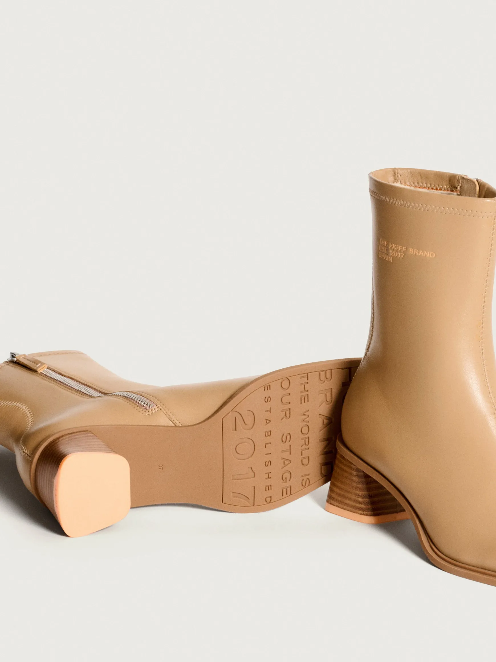 BOTTINE À TALON DATE BEIGE
