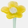 MOUTHBLOWN CRYSTAL FLOWER YELLOW